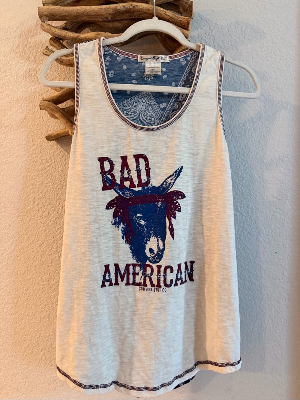 cowgirl tuff Bad American western Tank Top Sz L women’s